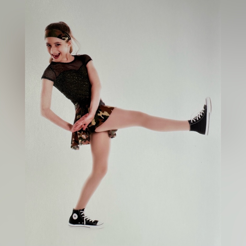 A Wish Come True Size Immediate Child Black & Camouflage Skirt Dance Dre…